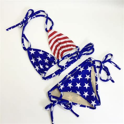 American Bikini Scrunch Bikini American Flag Bikini Flag Bikini My XXX Hot Girl