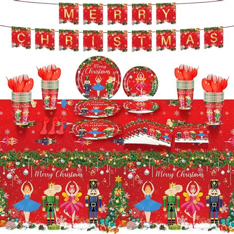 Amazon Ziliny 172 Pcs Christmas Nutcracker Party Supplies Merry