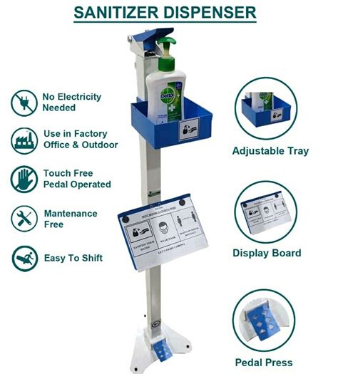 Mild Steel Floor Mounted Foot Operated Hand Sanitizer Dispenser For Office At Rs 786 In Pune