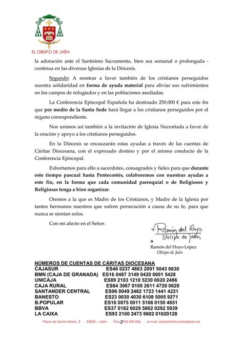 Carta Pastoral Por Los Cristianos Perseguidos Pdf