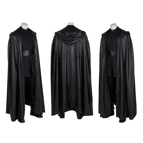 Man Black Kylo Ren Cosplay Costume Top Pants Cloak Accessories Outfit