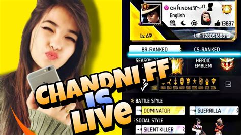 Chandni Ff Is Live Free Fire Live Stream Girl Gaming Live Custom