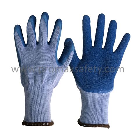 Polycotton With Crinkle Latex Palm Coated Glove Promaxsafety China