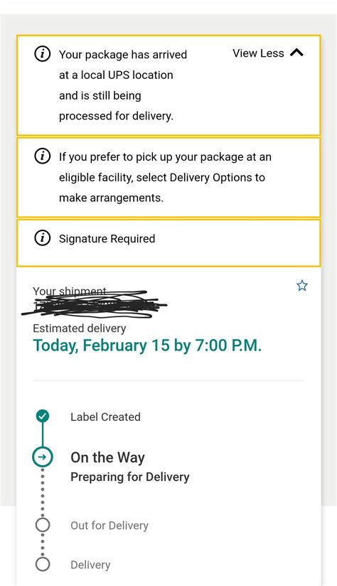 Scheduled for delivery today but still showing as "preparing for