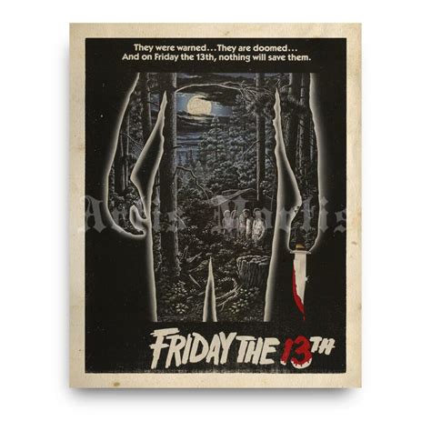 Printable Friday the 13th vintage 1980 horror movie poster