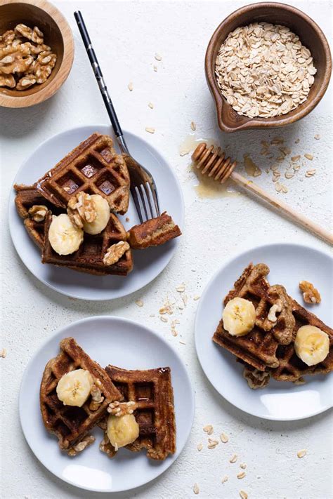 Flourless Banana Oat Belgian Waffles Vegan Gluten Free Orchids