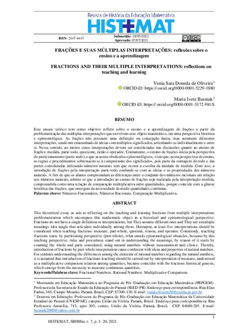 Frações e suas múltiplas interpretações reflexões sobre o ensino e a