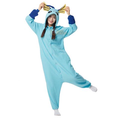 Vaporeon Halloween Costume Cosplay Onesie Outfit For Adult Luckyonesie