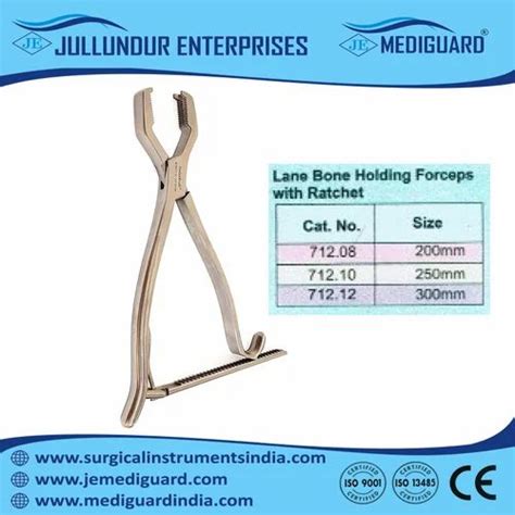 MEDIGAURD Stainless Steel Lane Bone Holding Forceps With Ratchel For