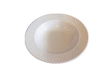 Pfaltzgraff White Weave Rimmed Ceramic Soup Bowl Euc Ebay