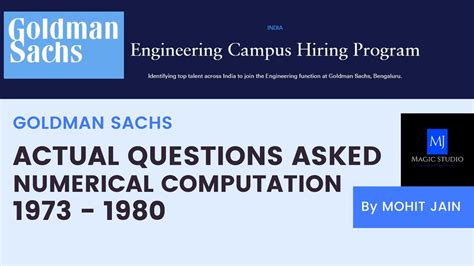 Goldman Sachs Aptitude Questions And Answers Numerical Computation