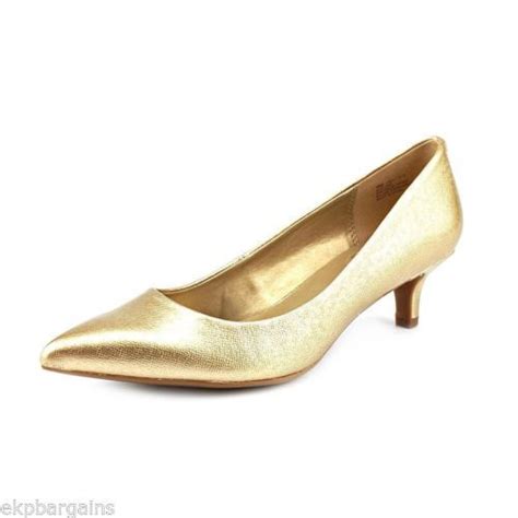 Bandolino Flora Gold Pumps Low Heels Shoes Size 6m Evening Women Dress W137 Gold Pumps Heels