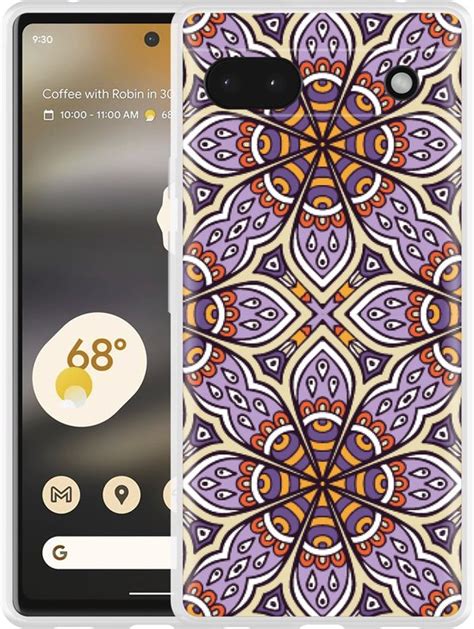 Cazy Hoesje Geschikt Voor Google Pixel 6a Paarse Mandala Bol