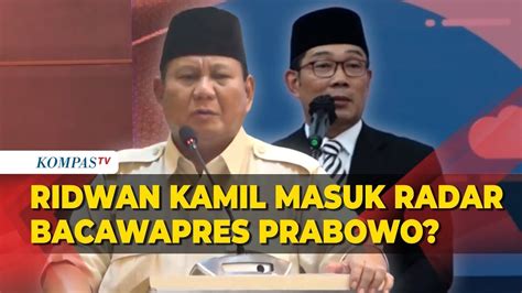 Peluang Ridwan Kamil Jadi Bacawapres Prabowo Ini Kata Gerindra Youtube