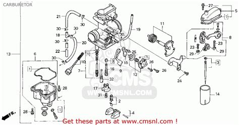 Honda Xr250r 1993 P Usa Carburetor Schematic Partsfiche