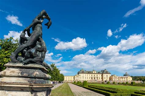 Scenic Outdoor View Of Drottningholm Palace In Summer Season At