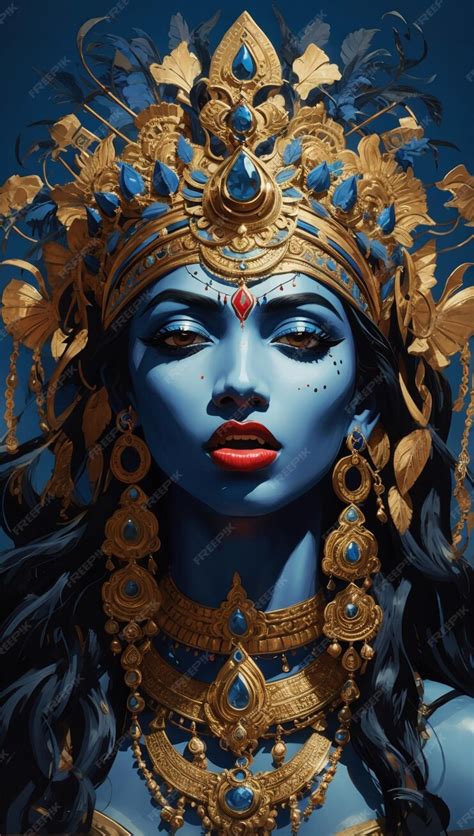 Premium AI Image | black goddess Kali with a skull