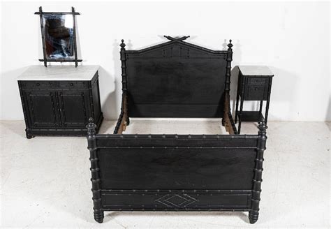 Thc French Ebonised Faux Bamboo Bedroom Suite Vinterior