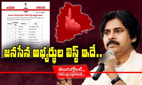 జనసేన అభ్యర్థుల లిస్ట్ ఇదే Janasena Party Has Released Telangana