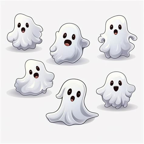 Premium Ai Image A Group Of Cartoon Ghosts With Different Expressions