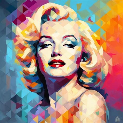 Angeloso Retrato Geom Trico De Marilyn Monroe Composici N De Arte Pop