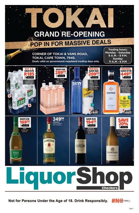 Checkers Liquor Tokai Tokai Grand Re Opening 16 March 10 April