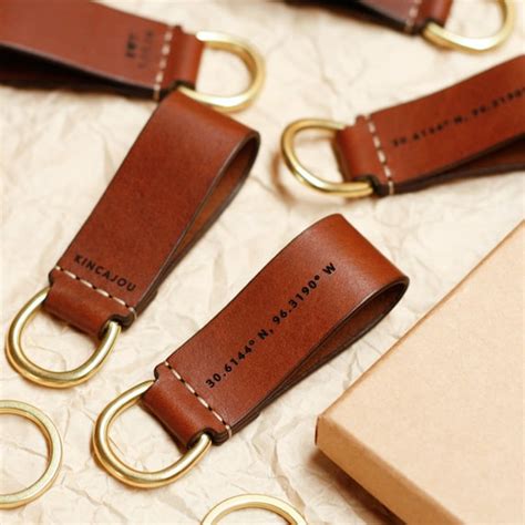 Leather Keyring Personalized Key Ring Personalised Leather Etsy