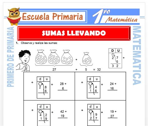 Sumas Llevando Para Primero De Primaria Escuela Primaria