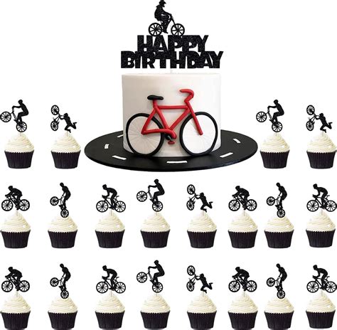 Fahrrad Tortendeko Pcs Muffin Deko Happy Birthday Tortendeko