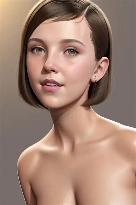 Dopamine Girl A Digital Painting Of Millie Bobby Brown Naked Natural