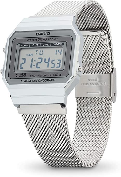 Casio Vintage Iconic Digital Watch A700wem 7aef 37mm Silver