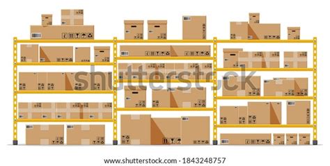 Thousand Cardboard Boxes Shelves Royalty Free Images Stock Photos