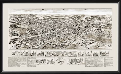 Warwick Ny Restored Map Vintage City Maps