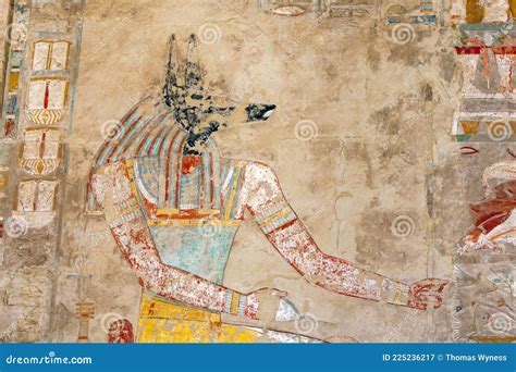 A Relief Depicting Anubis At The Mortuary Temple Of Hatshepsut Royalty