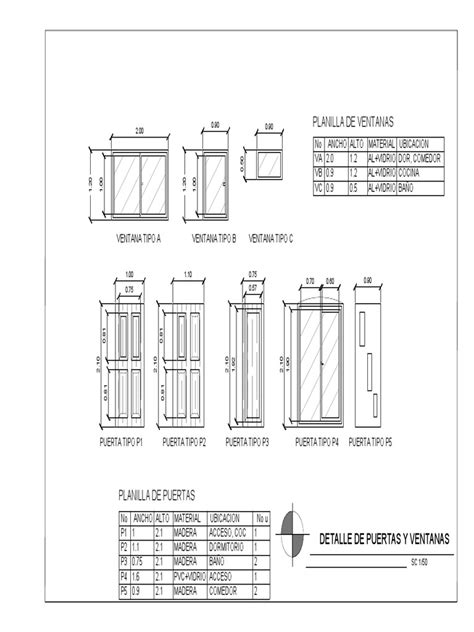 Plano Detalle De Puertas Y Ventanas Pdf Pdf