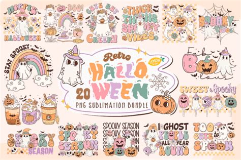 Retro Halloween PNG Sublimation Bundle Graphic By Lemon Design