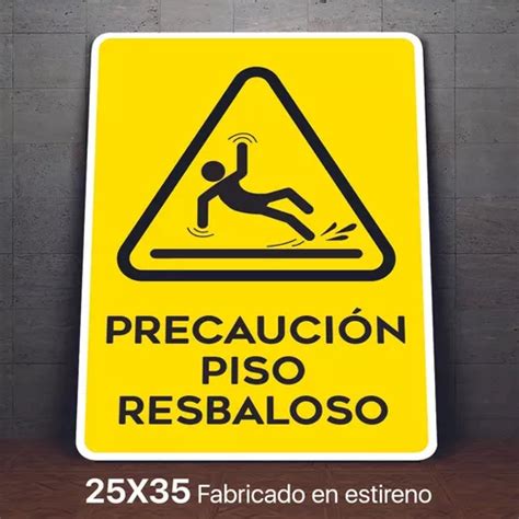 Señalamiento Piso Resbaloso Precaucion Letrero 25x35 Meses Sin Intereses