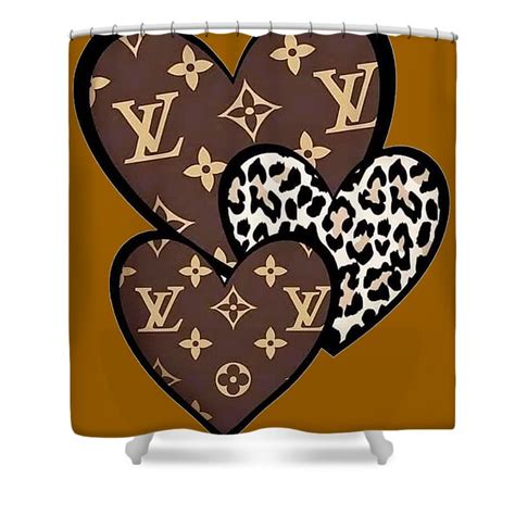 Louis Vuitton Shower Curtain Brown Heart My Luxurious Home