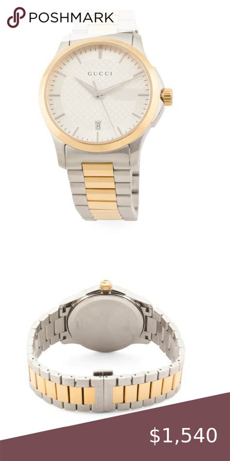 Gucci Goldsilver Unisex Swiss Made 126md Two Tone Stainless Steel Watch Stainless Steel Watch