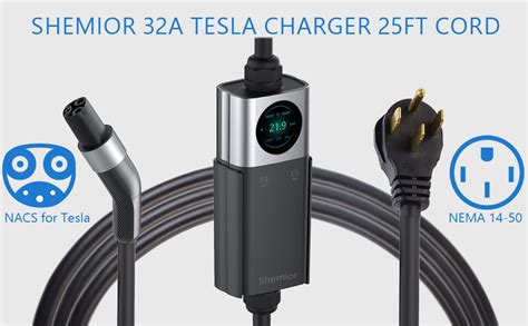 Amazon Shemior Level 2 Tesla Charger 32A NEMA 14 50 25FT Charger