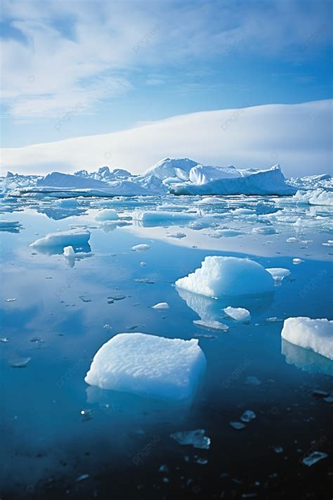 An Ice Floe Surrounded By Several Icebergs Background Wallpaper Image ...