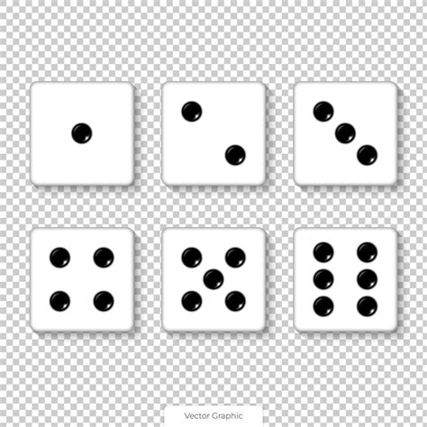 Realistic Game Dices Set With Black Dots And Rounded Edges Isolated On