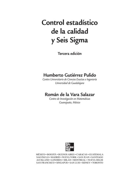 Control Estad Stico De La Calidad Y Seis Sigma Da Ed Pdf