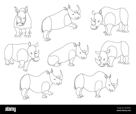 Rhino poses Stock Vector Images - Alamy