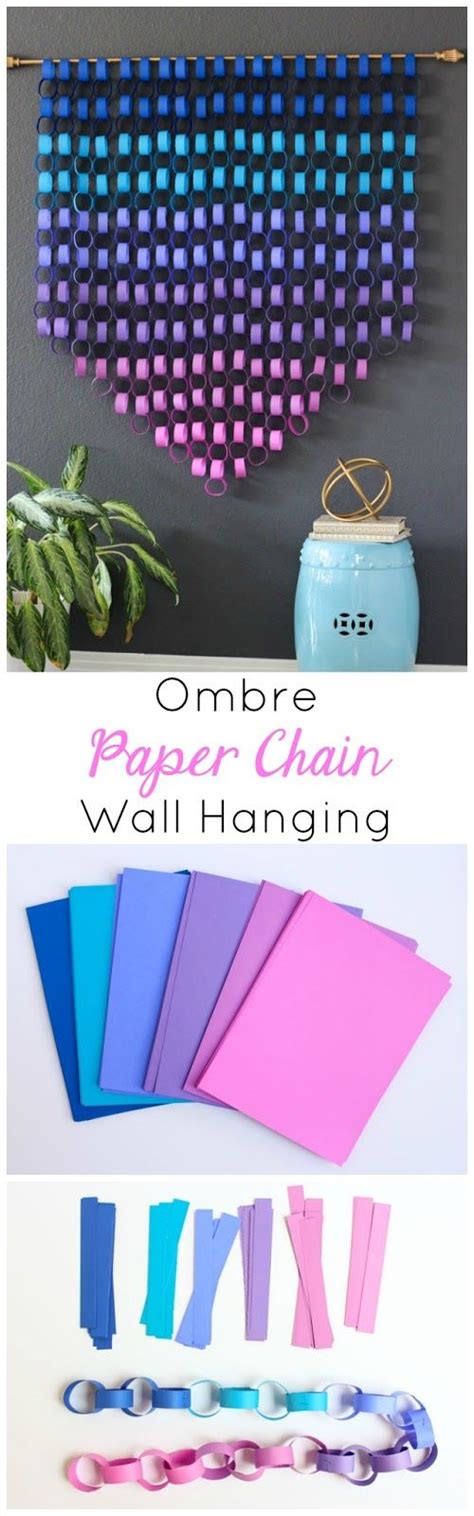 Ombre Paper Chain Wall Hanging Paper Chains Paper Decorations Diy