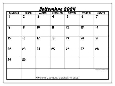 Calendario Settembre Ds Michel Zbinden It