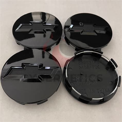 4 Gloss Black Wheel Rim Center Hub Caps For Chevy Silverado Etsy