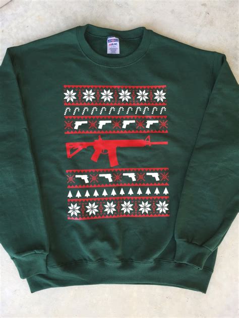 Ugly Christmas Sweater Ugly Gun Sweater Ar Ar 15 Funny Etsy