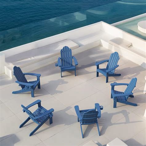 Lue Bona Hdps Adirondack Chairs Set Of 6 Navy Blue