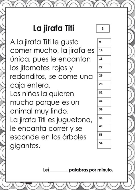 Cuadernillo De Lecturas Palabras Por Minuto Primer Grado Letter